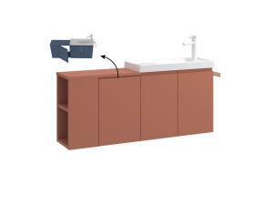 Mueble para lavabo «Ferla 110» - 110 x 22 x 45 cm - Canela mate