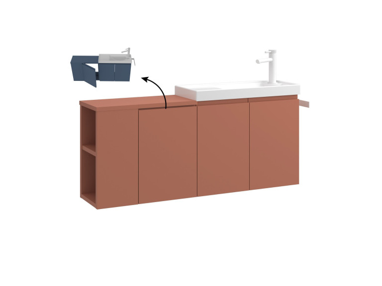 Mueble para lavabo «Ferla 110» - 110 x 22 x 45 cm - Canela mate