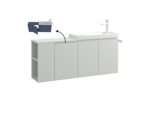 Mueble para lavabo «Ferla 110» - 110 x 22 x 45 cm - Mate Cashmere