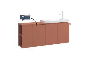 Mueble para lavabo «Ferla 110» - 110 x 22 x 45 cm - Canela mate
