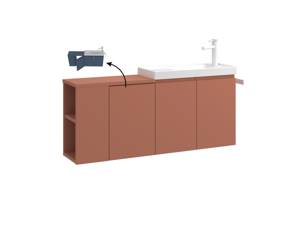 Mueble para lavabo «Ferla 110» - 110 x 22 x 45 cm - Canela mate