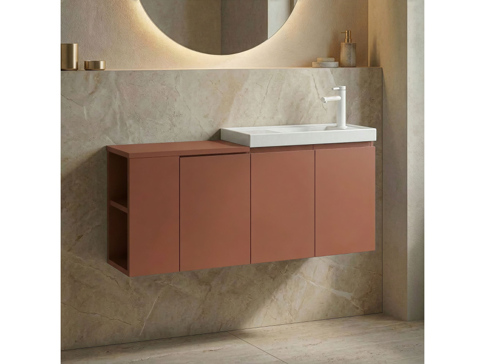 Mueble para lavabo «Ferla 110» - 110 x 22 x 45 cm - Canela mate