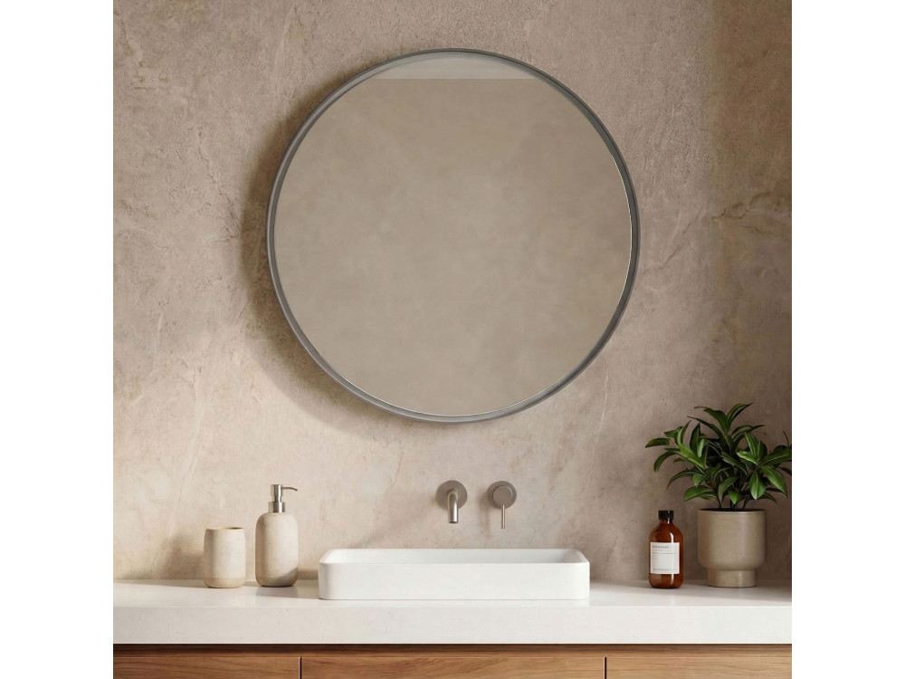 Espejo decorativo de madera «Moonlight 90 v2» - 90 x 7 x 90 cm - Matte Mink