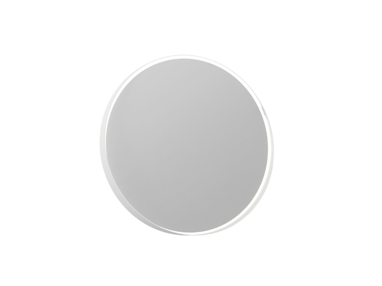 Espejo decorativo de madera «Moonlight 90 v2» - 90 x 7 x 90 cm - Blanco mate
