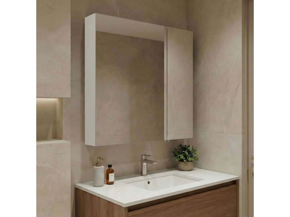 Mueble de baño con espejo «Nuvola 60 v2» - 66 x 16 x 60 cm - Cashmere
