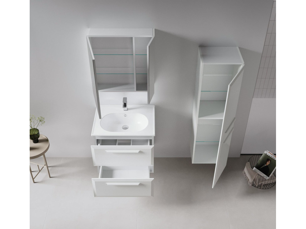 Mueble de baño con espejo «Nuvola 60 v2» - 66 x 16 x 60 cm - Cashmere