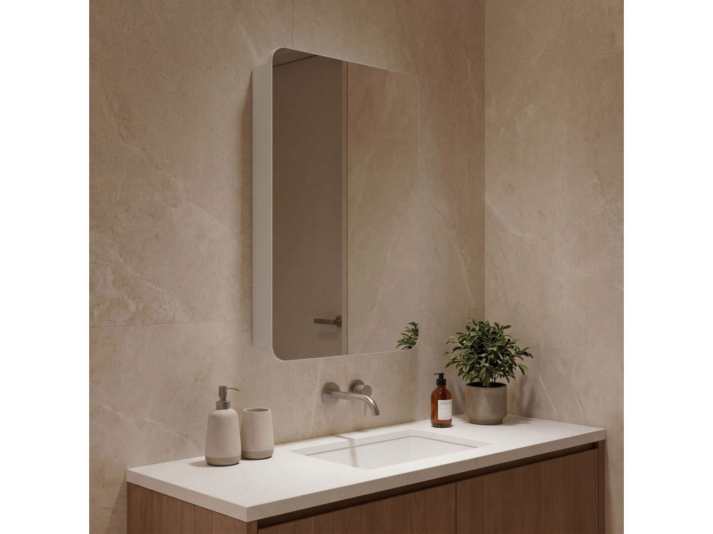 Mueble de baño con espejo «Orbit 50» - 50 x 16 x 71 cm - Blanco