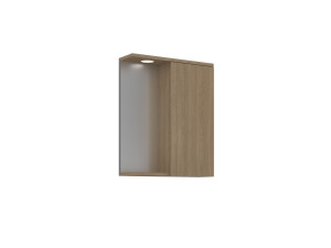 Mueble de baño con espejo «Purus 55» - 56 x 18 x 68 cm - Roble Sonomo