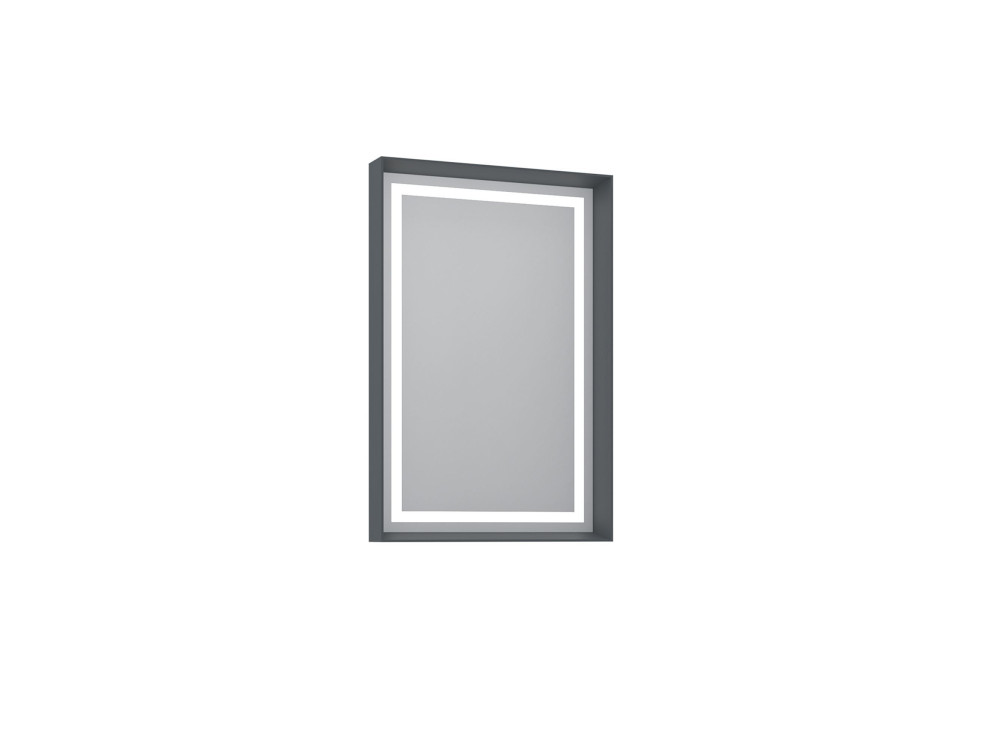 Espejo decorativo de madera «Craft 60 x 90 v2» - 60 x 10 x 90 cm - Antracita mate