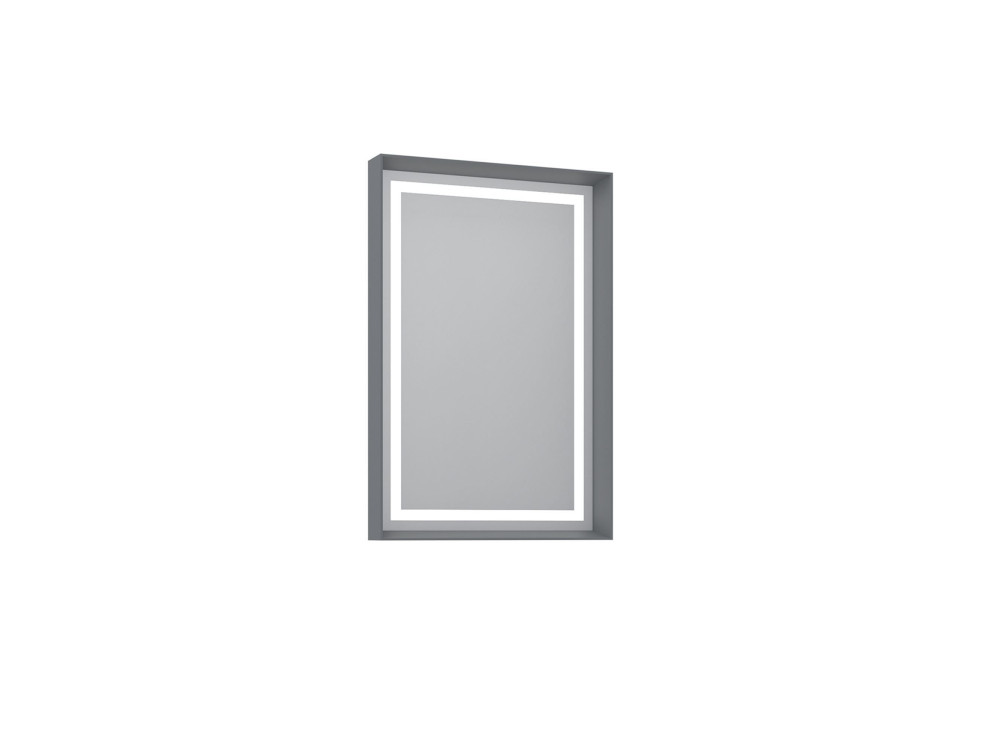 Espejo decorativo de madera «Craft 60 x 90 v2» - 60 x 10 x 90 cm - Gris mate