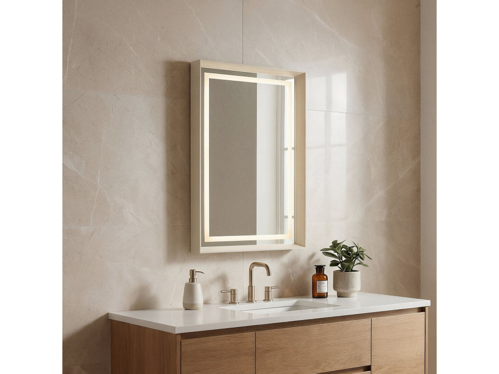 Espejo decorativo de madera «Craft 60 x 90 v2» - 60 x 10 x 90 cm - Matte Mink