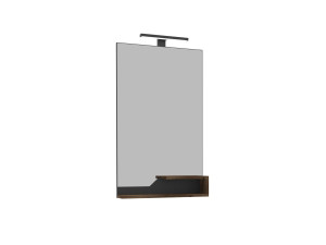 Espejo decorativo de madera «Galia 60» - 60 x 14 x 100 cm - Nogal oscuro