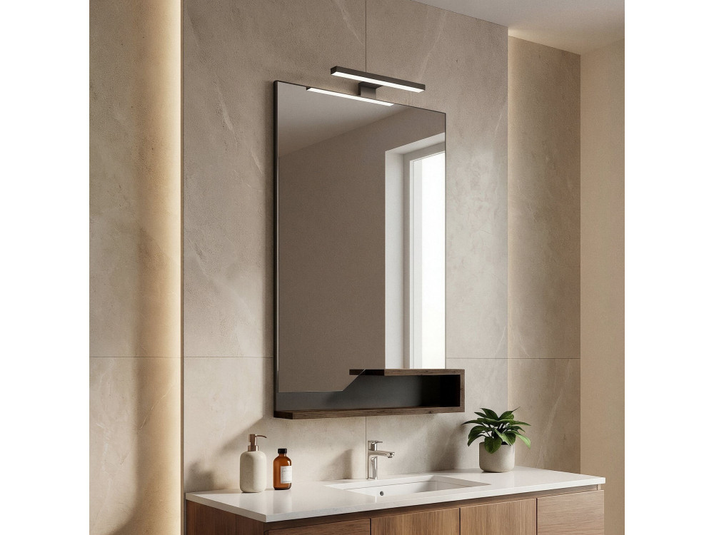 Espejo decorativo de madera «Galia 60» - 60 x 14 x 100 cm - Nogal oscuro