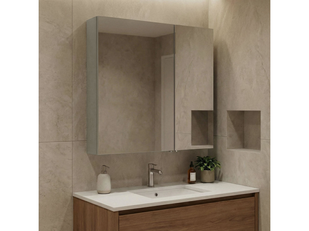 Mueble de baño con espejo «Bari 60» - 60 x 16 x 66 cm - Cachemira mate