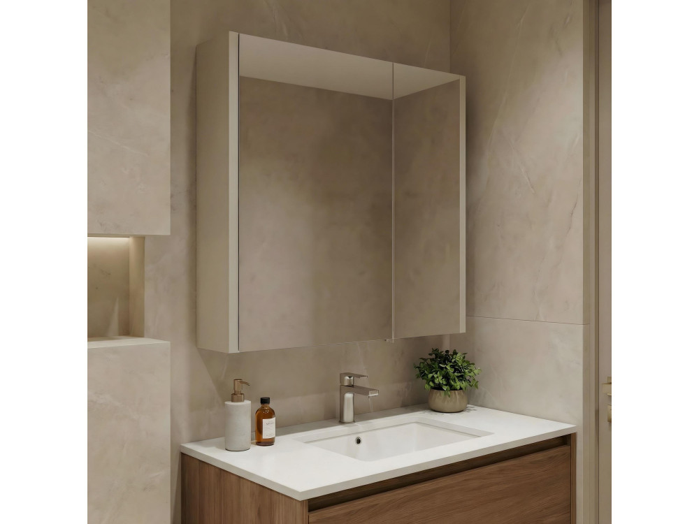 Mueble de baño con espejo «Arno 60» - 60 x 16 x 66 cm - Cashmere