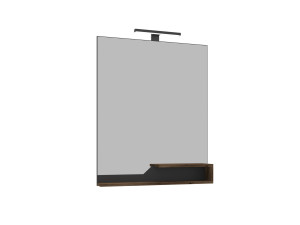 Espejo decorativo de madera «Galia 80» - 60 x 14 x 100 cm - Nogal oscuro