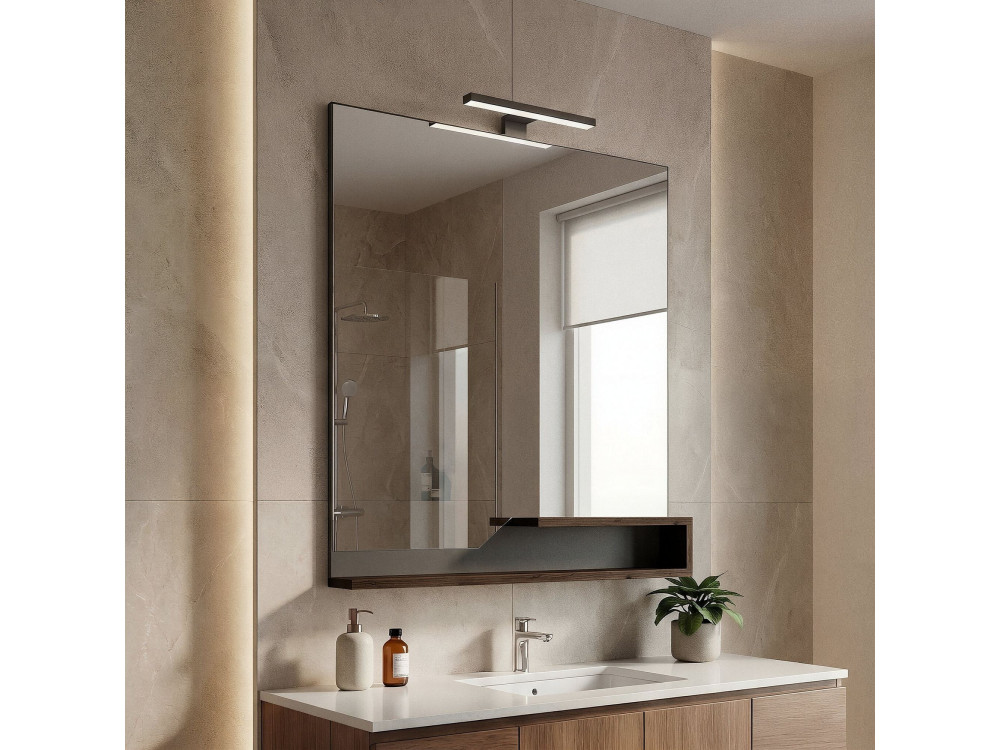 Espejo decorativo de madera «Galia 80» - 60 x 14 x 100 cm - Nogal oscuro