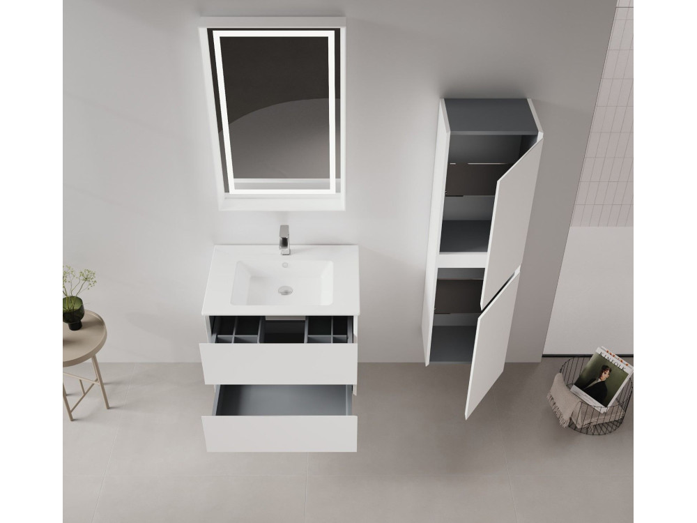 Armario de baño «Nest 40 v2» - 40 x 32 x 138 cm - Blanco mate