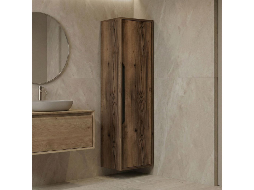 Armario de baño «Galia 40» - 40 x 30 x 138 cm - Nogal oscuro