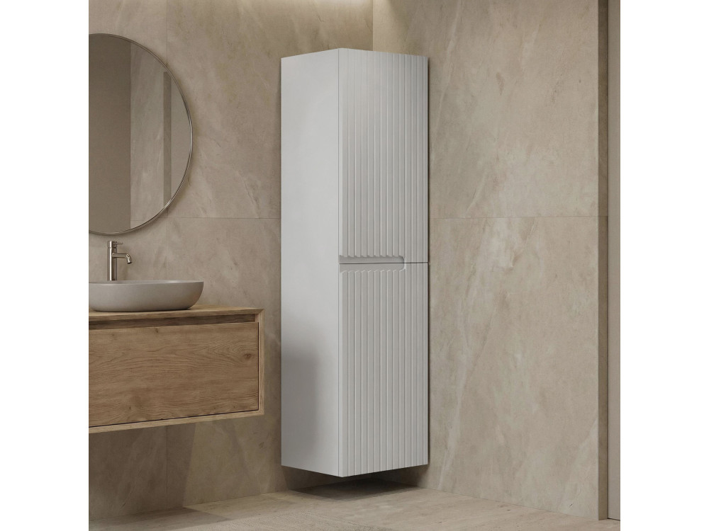 Armario de baño «Moonlight 40» - 40 x 27 x 138 cm - Blanco mate