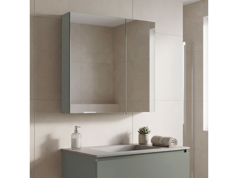 Armario de baño «Bari 60» - 60 x 16 x 66 cm - Verde mate
