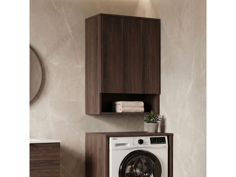 Armario de baño «Bosco Lume 70» - 70 x 36 x 100 cm - Nogal oscuro