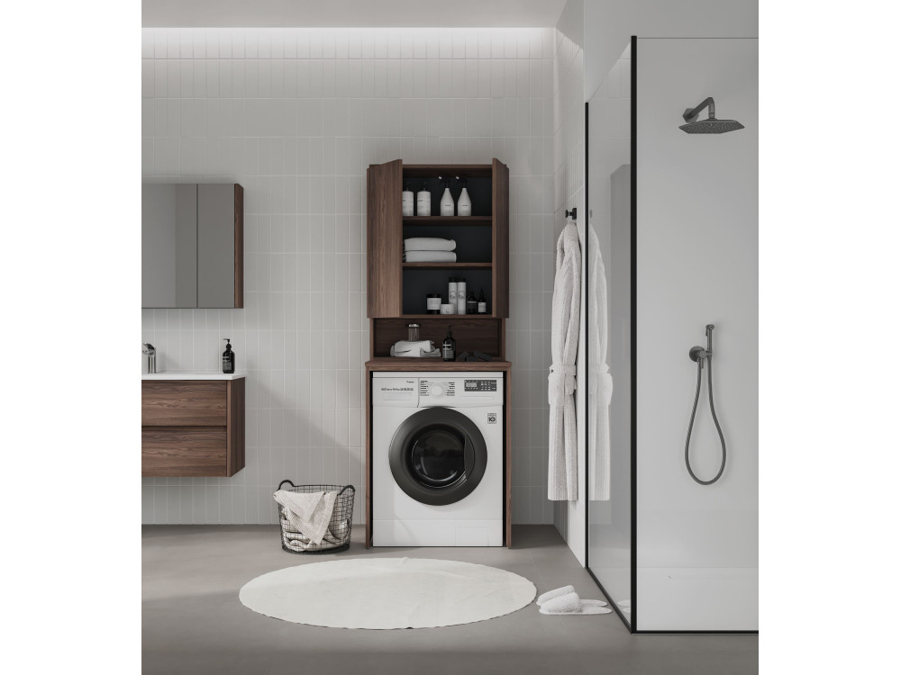 Armario de baño «Bosco Lume 70» - 70 x 36 x 100 cm - Nogal oscuro