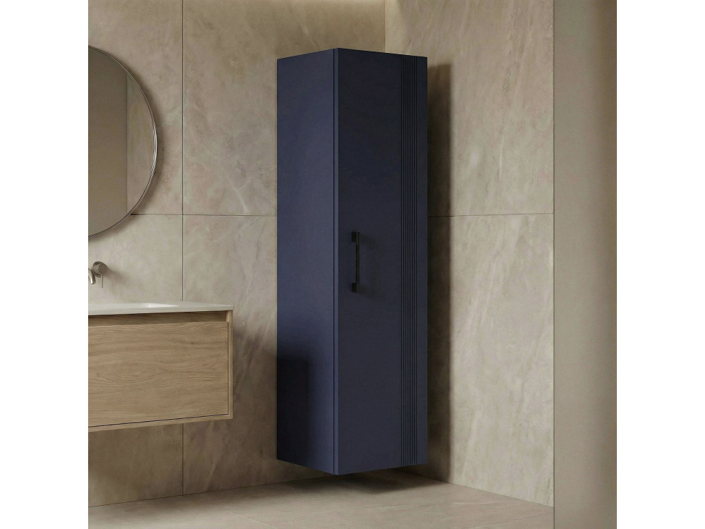 Armario de baño «Bari 40» - 40 x 32 x 138 cm - Azul marino mate