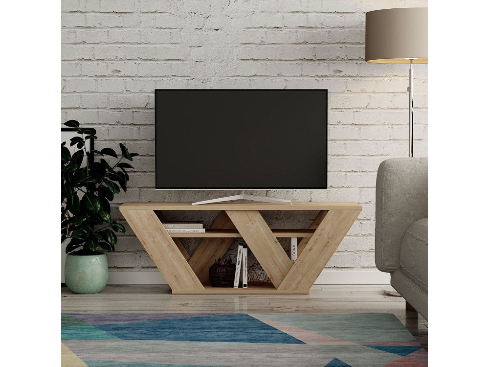 Soporte de TV de madera "Pipralla" - 110 x 30 x 40 cm - Roble