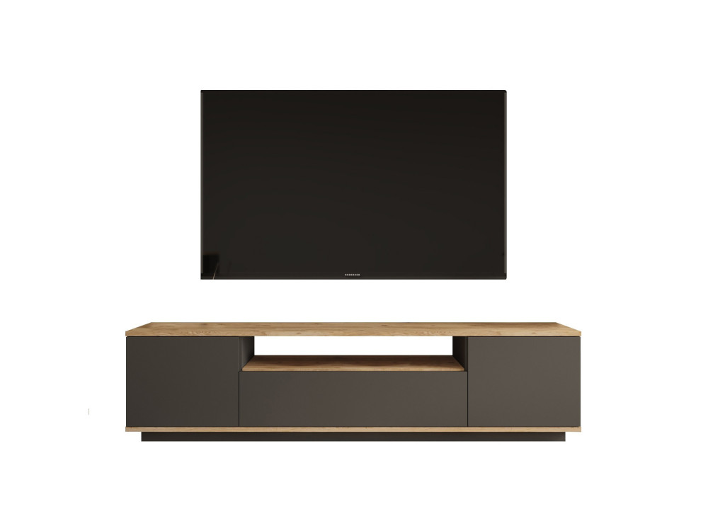 Soporte de TV de madera "FR7" - 180 x 44 x 44 cm - Pino AtlánticoAntracita