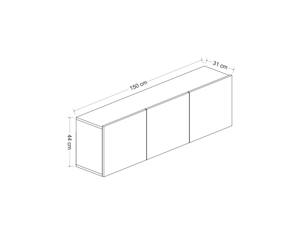 Soporte de TV de madera "Blanco" - 150 x 31 x 44 cm - Blanco