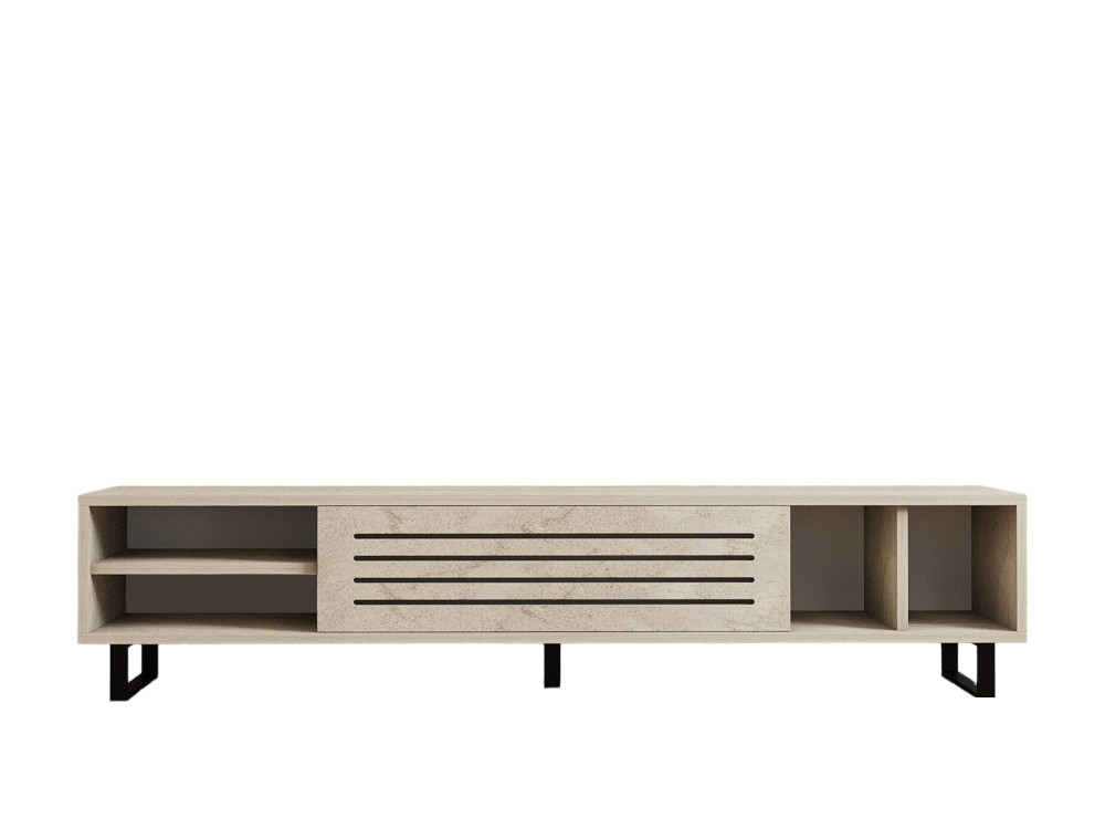 Soporte de TV de madera "Safir" - 160 x 40 x 35 cm - Travertino