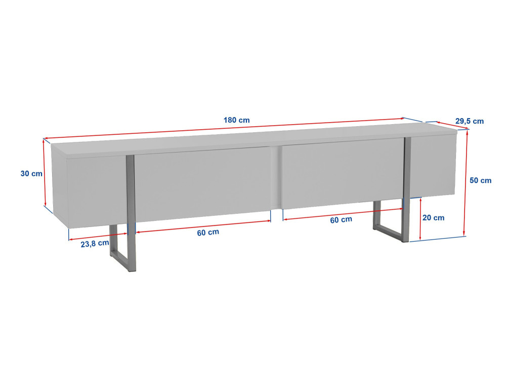Mueble TV de madera "Serenity" 180 x 30 x 50 cm - Pino Atlántico