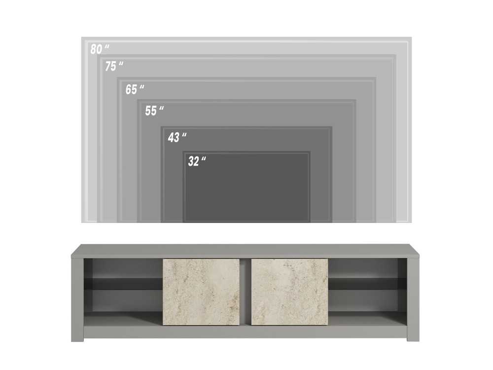 Soporte de TV de madera "Aydos" 180 x 35 x 45 cm - Gris
