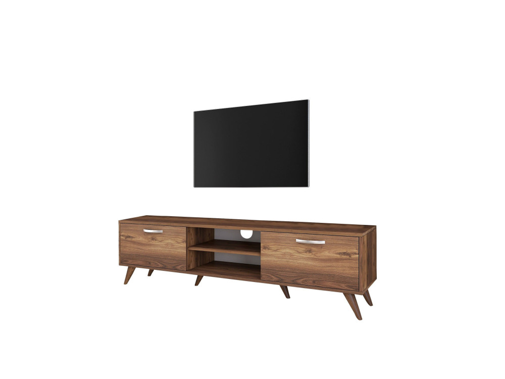 Soporte de TV de madera "Atik" - 180 x 35 x 48 cm - Marrón