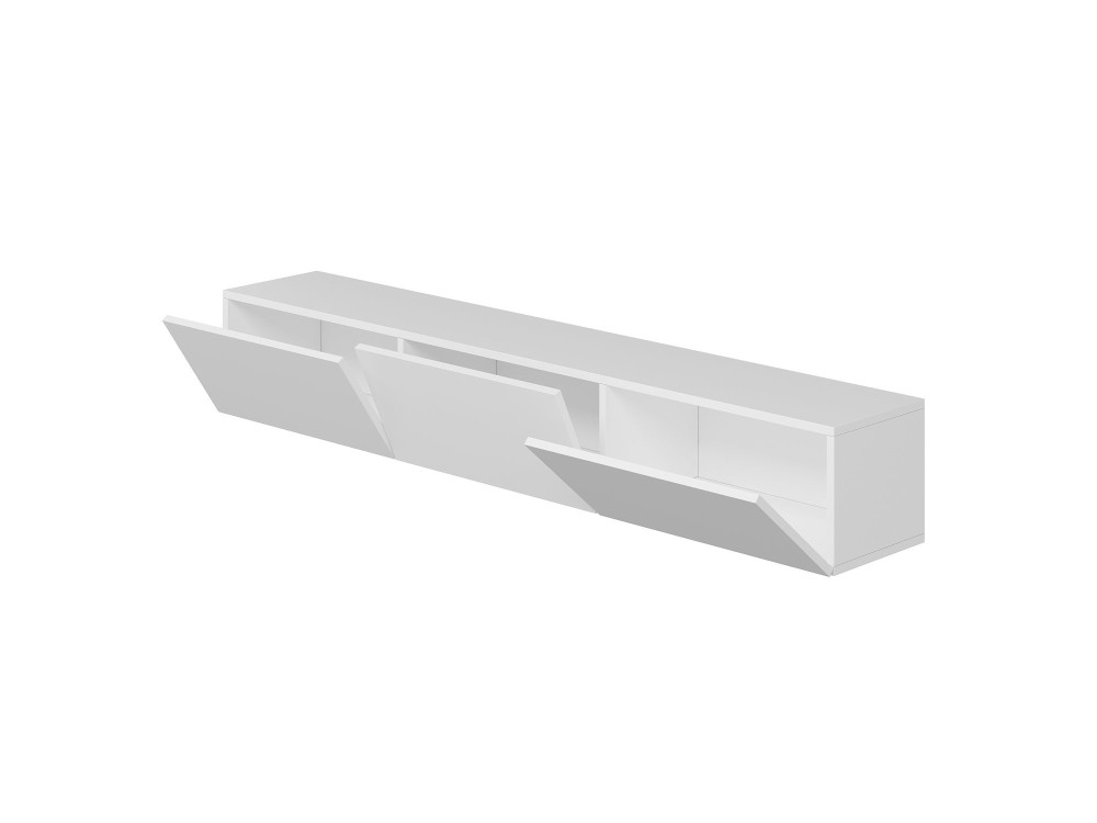 Mueble TV suspendido de madera "Rigel" - 180 x 32 x 30 cm - Blanco