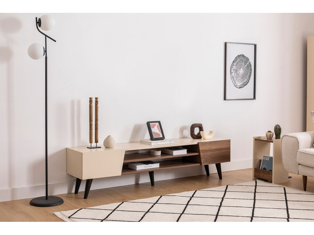 Soporte de TV de madera "Clark" - 180 x 37 x 45 cm - Marrón