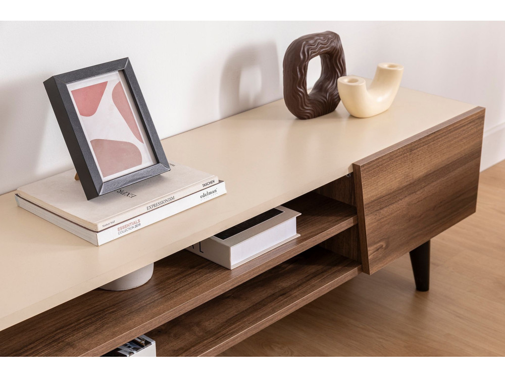 Soporte de TV de madera "Clark" - 180 x 37 x 45 cm - Marrón