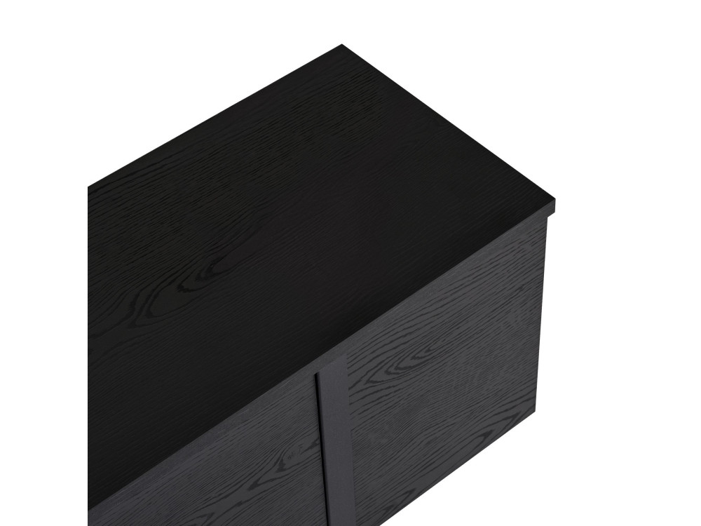 Soporte de TV de madera "Onera" - 180 x 30 x 50 cm - Negro / Madera negra