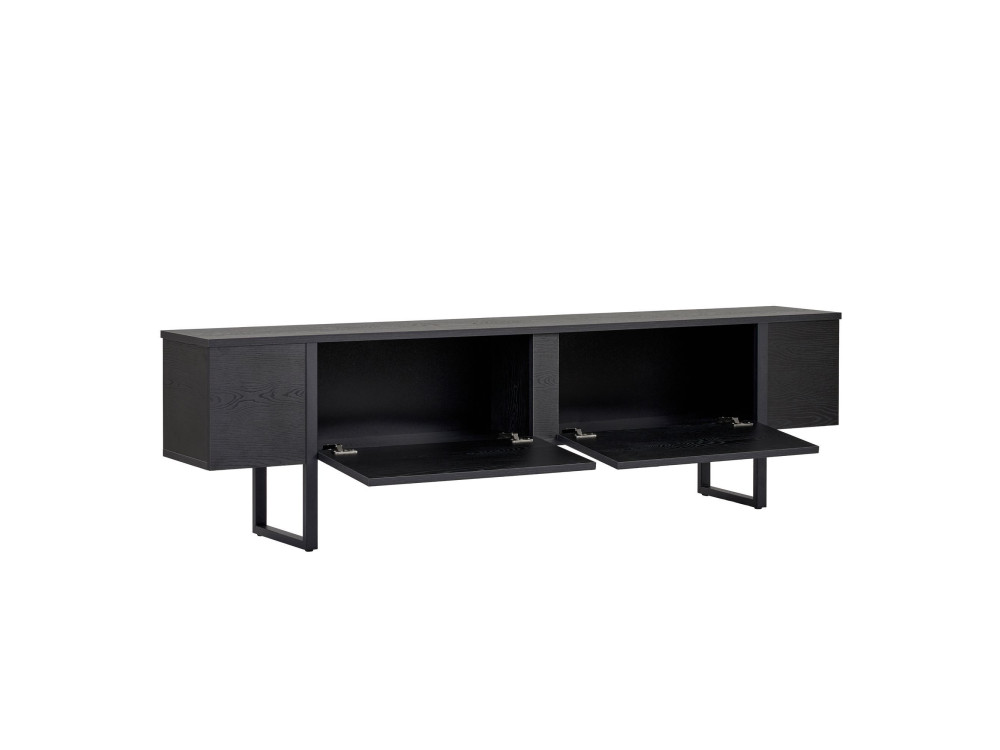 Soporte de TV de madera "Onera" - 180 x 30 x 50 cm - Negro / Madera negra