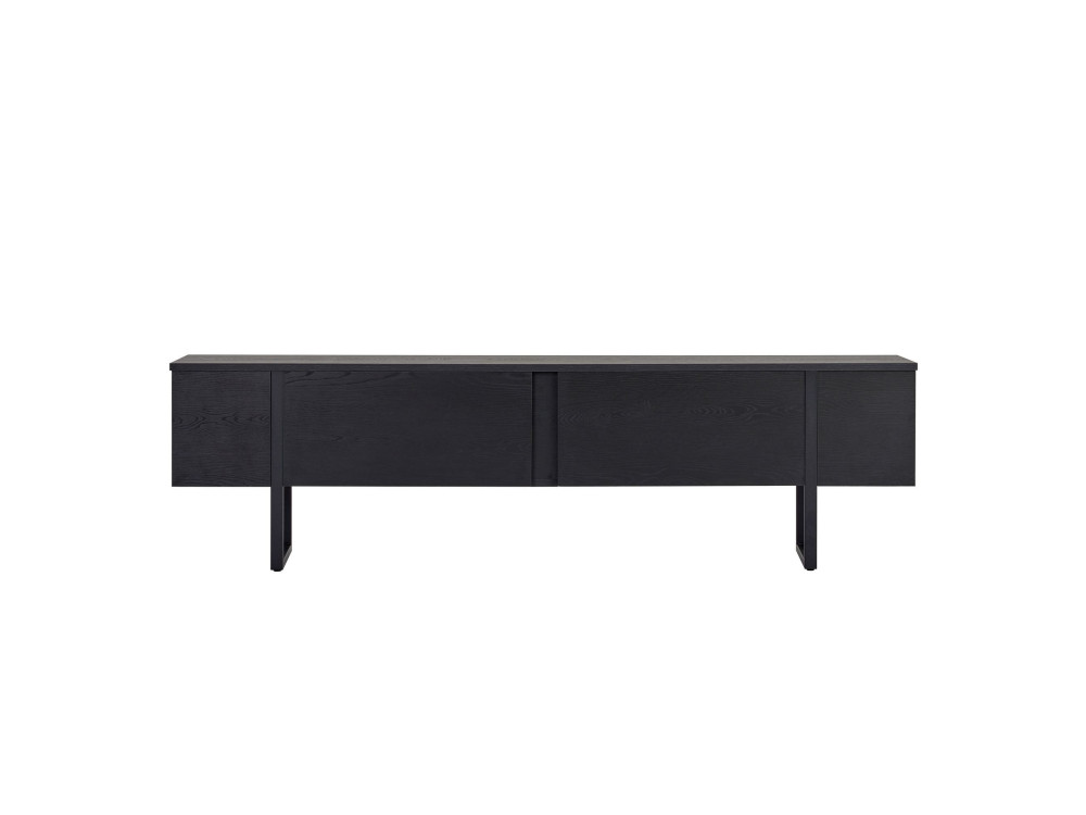 Soporte de TV de madera "Onera" - 180 x 30 x 50 cm - Negro / Madera negra