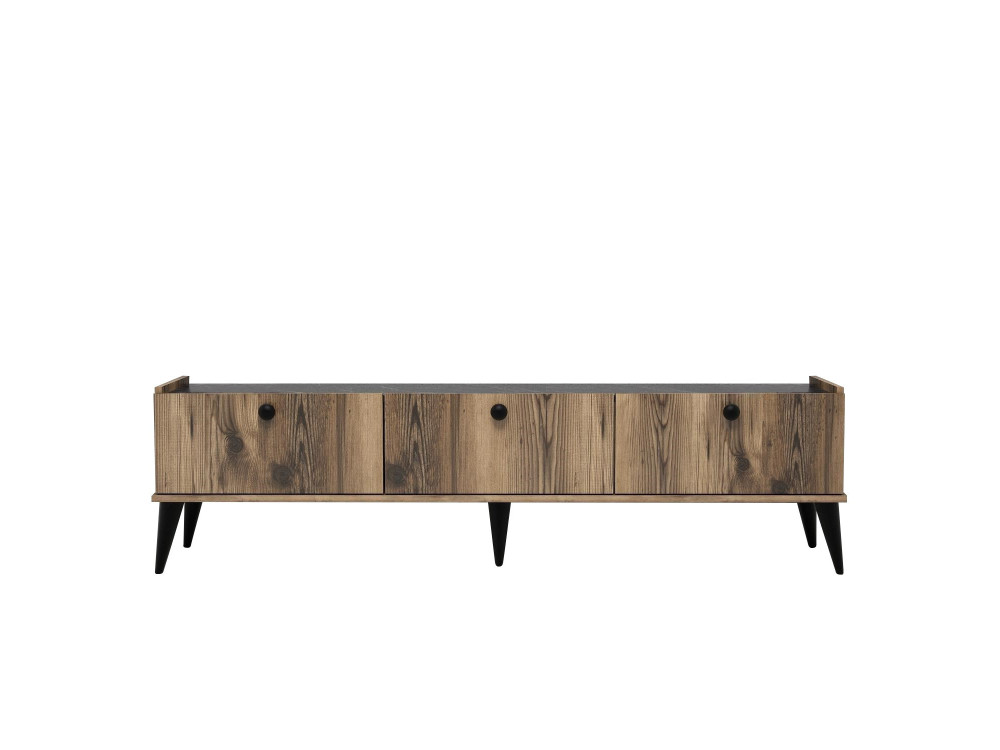 Soporte de TV de madera "Lidya" - 180 x 35 x 49 cm - Marrón