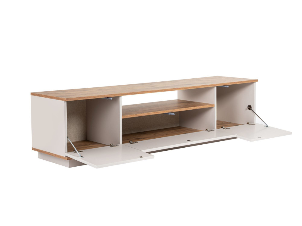 Soporte de TV de madera "Veramont" - 180 x 44 x 44 cm - Crema
