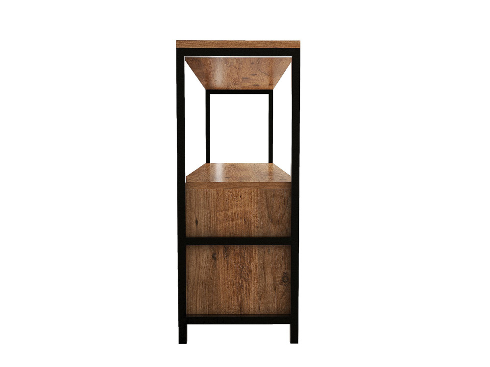 Aparador de madera "Nero" - 120 x 30 x 75 cm - Pino atlántico negro