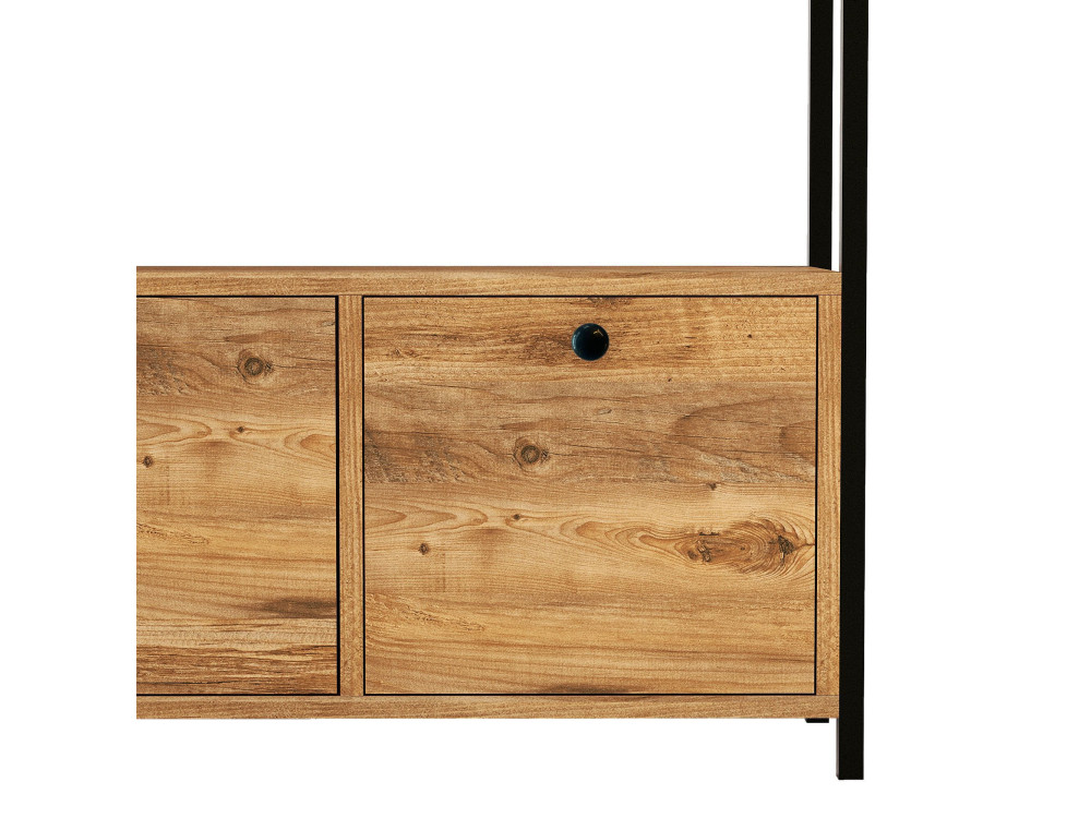 Aparador de madera "Nero" - 120 x 30 x 75 cm - Pino atlántico negro