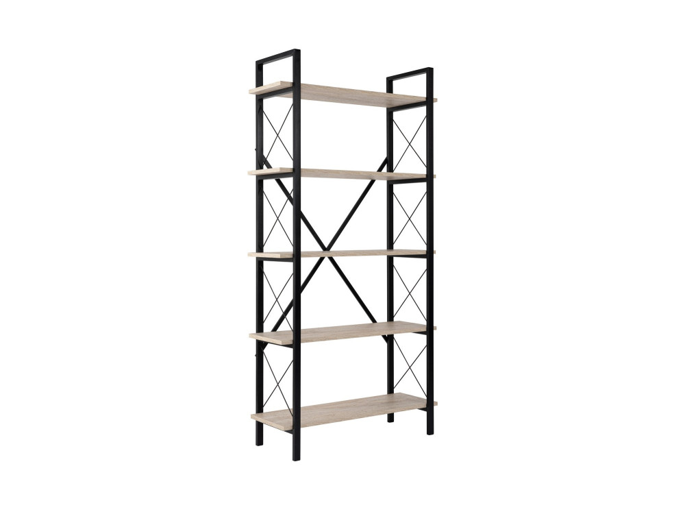 Librería de madera "Elysian" - 90 x 33 x 180 cm - TravertinoNegro