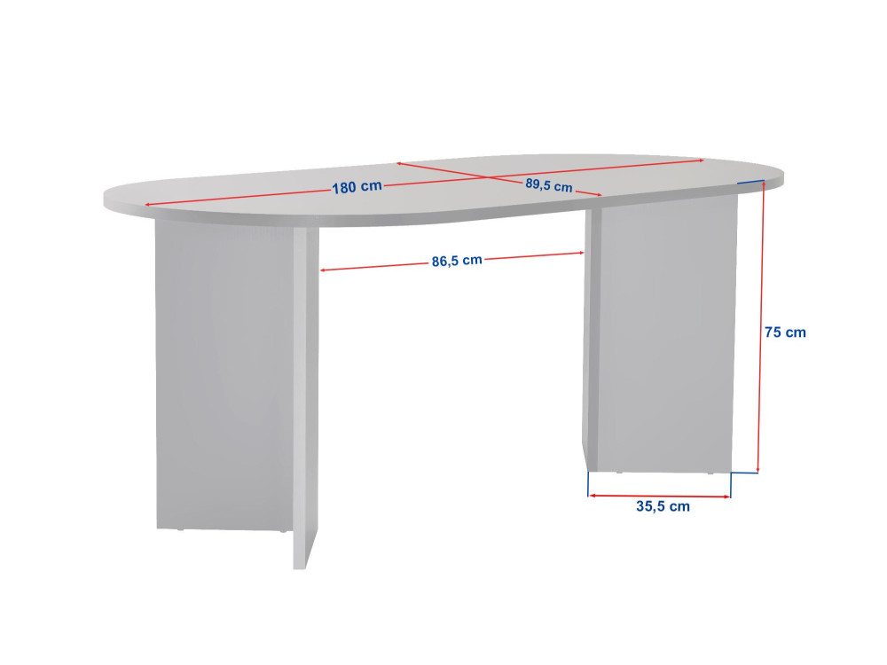 Mesa de comedor de madera "Sablin" 180 x 90 x 75 cm - Roble de Cádiz