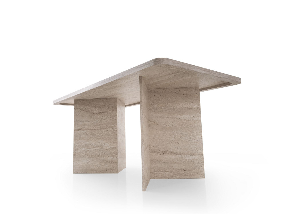Mesa de comedor de madera "Lizzard" 180 x 90 x 77 cm - Travertino