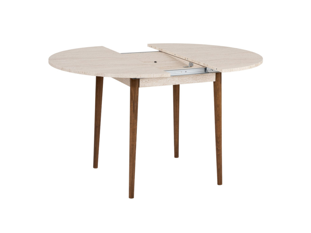 Mesa de comedor de madera extensible "Viona" 100 x 100 x 75 cm - Travertino