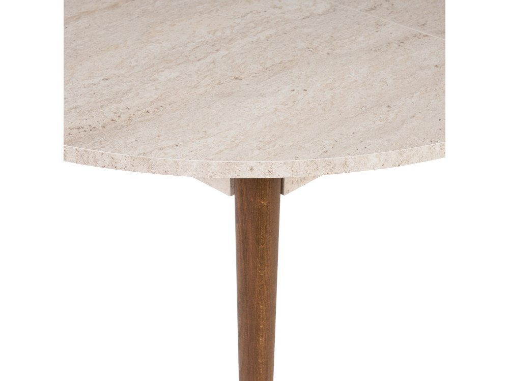 Mesa de comedor de madera extensible "Viona" 100 x 100 x 75 cm - Travertino